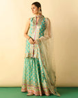 Aarvi Sharara Set - Aqua