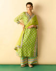 Dwiti Kurta Set - Lime