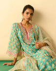 Dwiti Kurta Set - Aqua