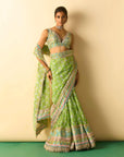 Jasleen Saree Set - Lime