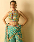 Labdhi Saree Set - Aqua
