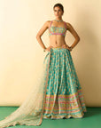 Mannat Lehenga Set - Aqua