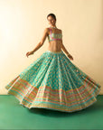 Mannat Lehenga Set - Aqua