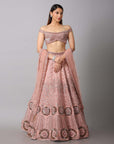 Pink And Rose Gold Lehenga Set