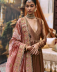 Kanthi Anarkali and Radha Krishna Dupatta Set