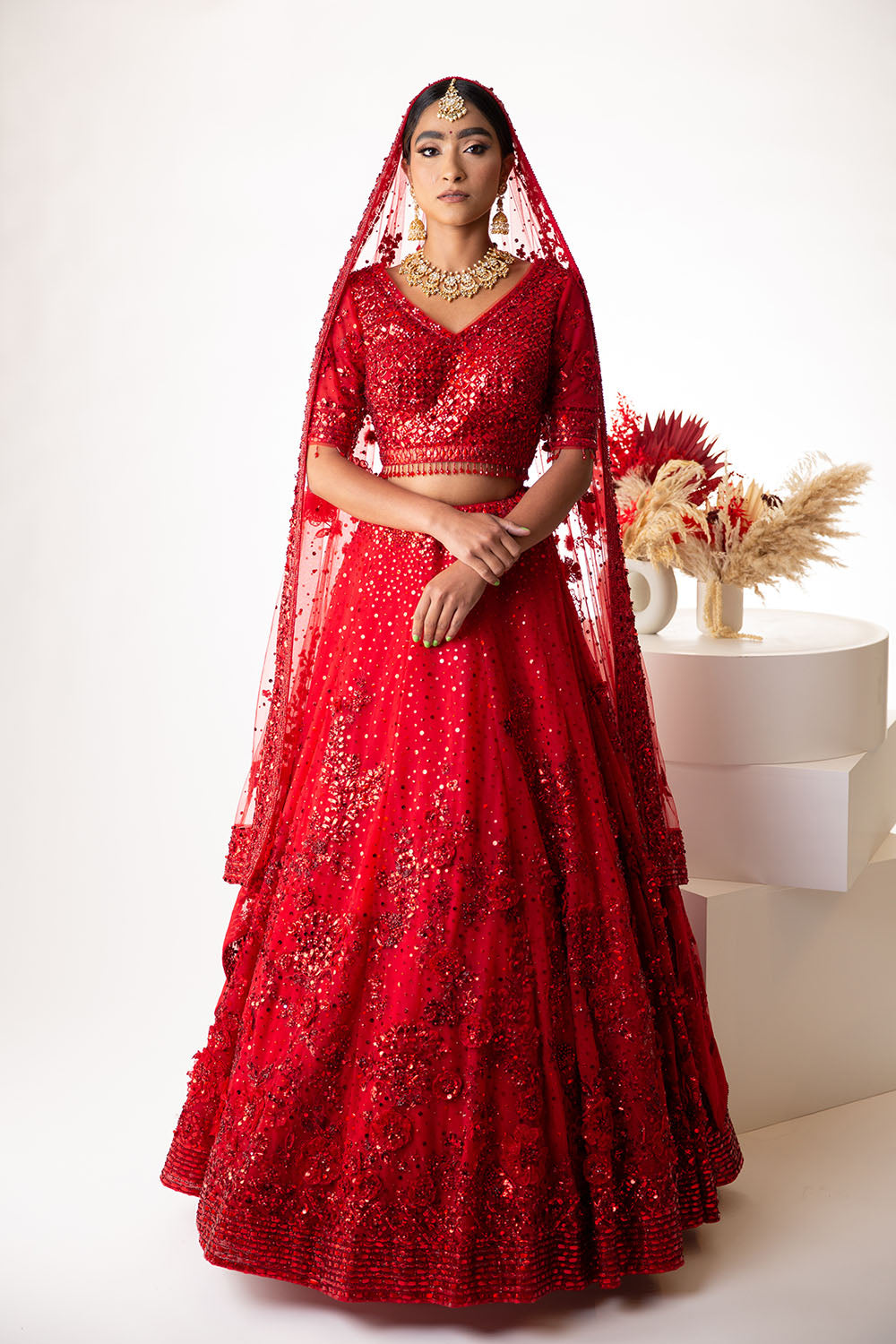 Sunny's Red Heritage Lehenga XII - Ready to Ship