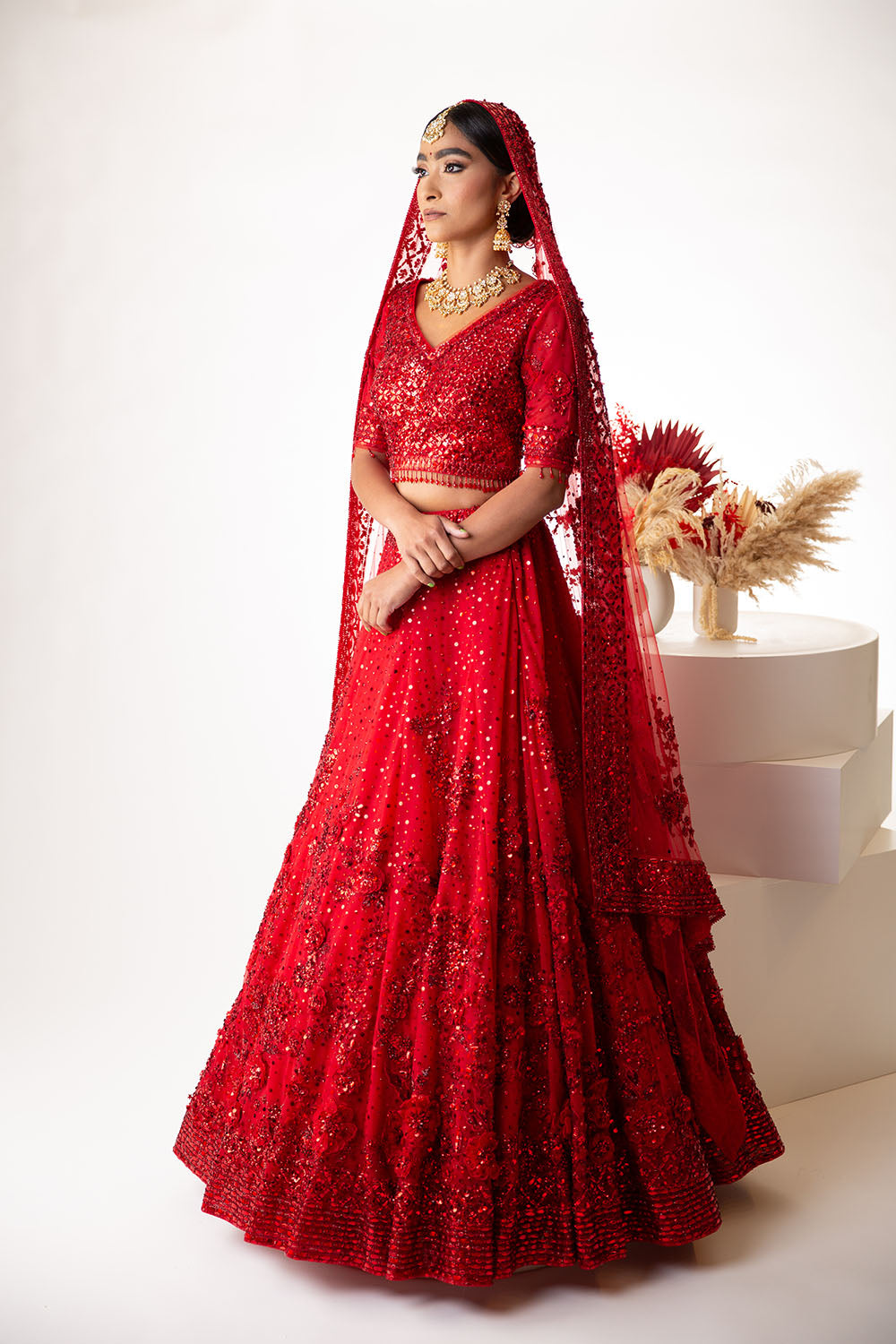 Sunny's Red Heritage Lehenga XII - Ready to Ship
