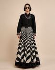 Noir Chevron Skirt Set
