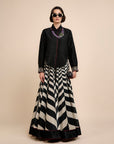 Noir Chevron Skirt Set