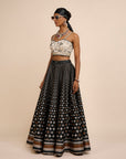 Ivory - Black Skirt Set