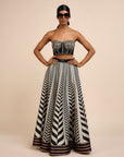 Ivory Chevron Corset Skirt Set