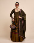 Metallic Ochre Anarkali