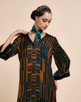 Mocha Brown - Teal Tunic