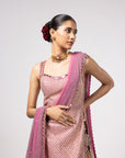 Dark Blush Kurta Lehenga Pants Set