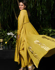 Spiced Ochre Pop Pendant Anarkali Set - Ready to Ship