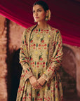 Grey Peacock Kurta – Pant Set with Dupatta