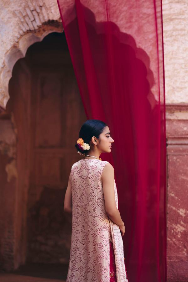 Bandhani Cape Set