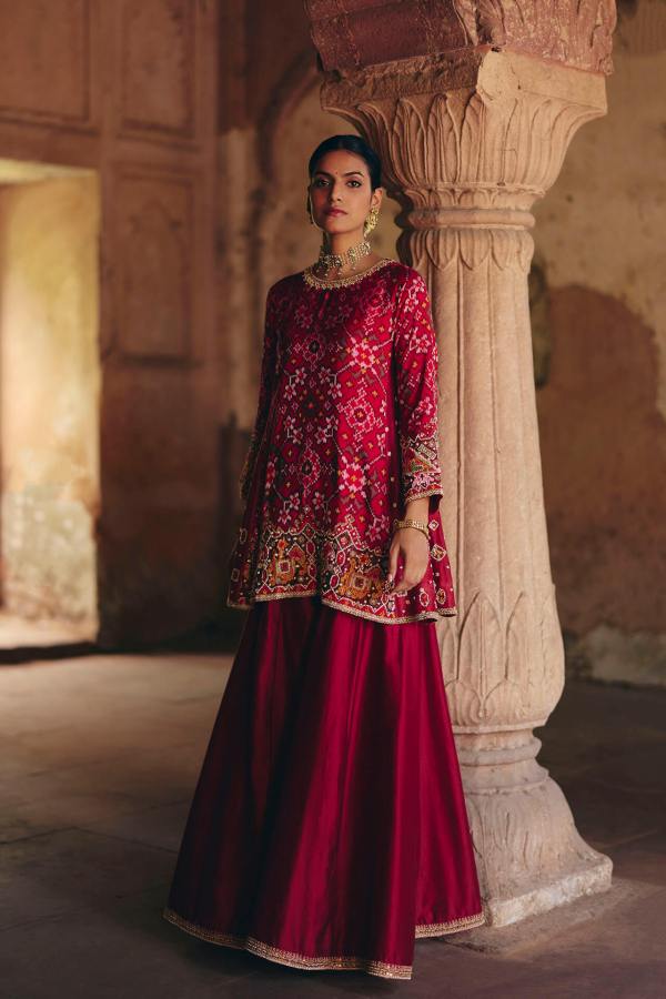 Red Patola Kurta – Sharara