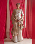 Ivory Patola Kurta with Mint Bandhani Dupatta