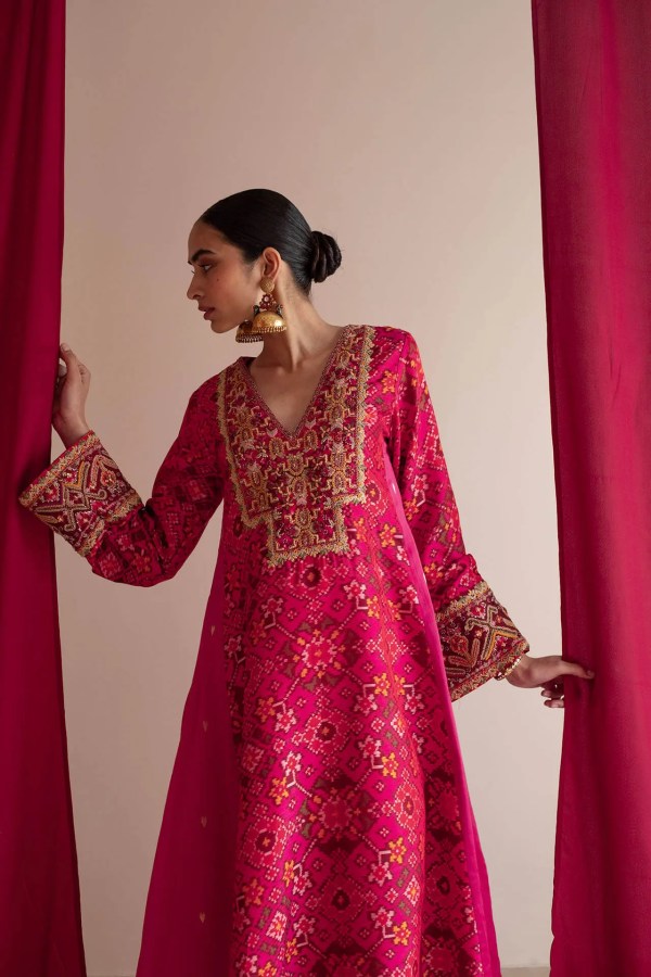 Pink Patola Kurta