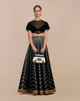 Linear Black Chevron Skirt Set