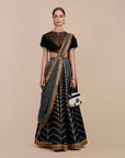 Linear Black Chevron Skirt Set