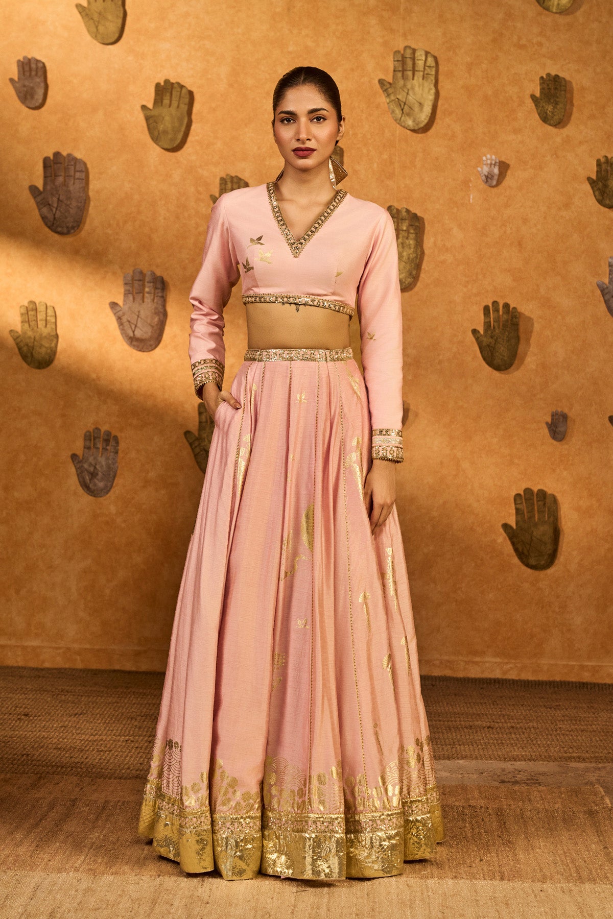 Baby Pink Mandarin Sky Lehenga Set