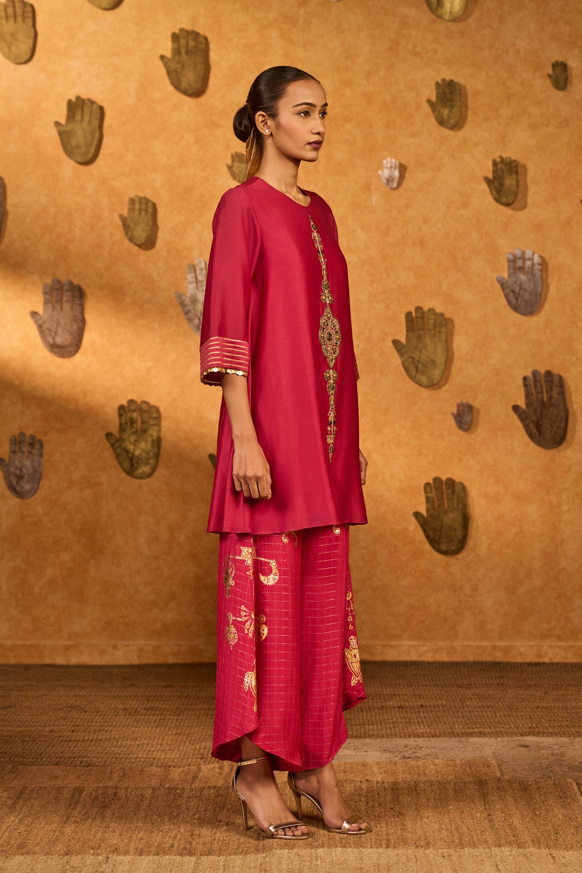 Raspberry Winddrop Kurta Set