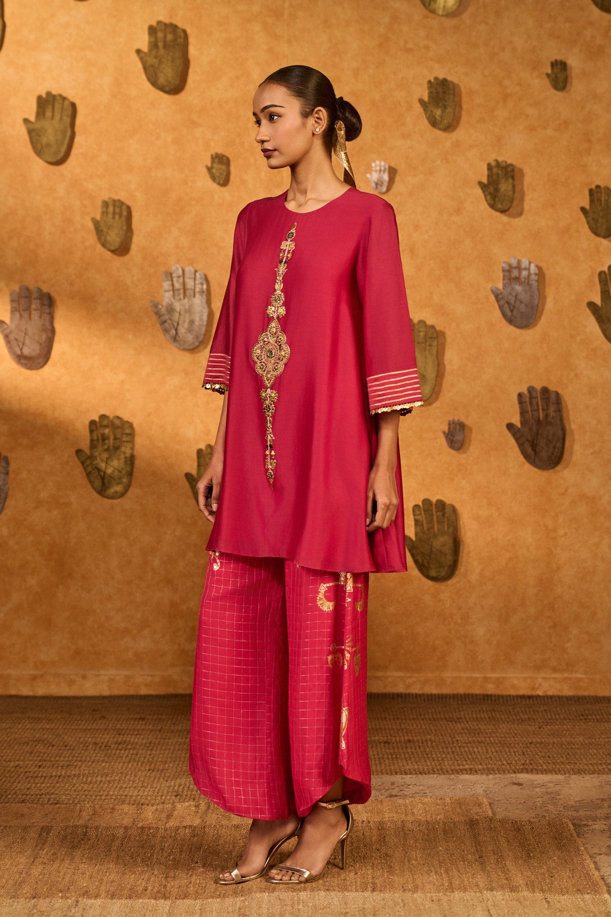 Raspberry Winddrop Kurta Set