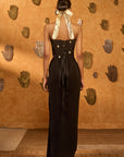 Black Heartbeat Draped Corset Set - Ready to Ship