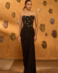 Black Heartbeat Draped Corset Set - Ready to Ship