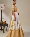 Ivory Backwater Postcard Lehenga Set