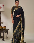 Black Malabar Grove Saree