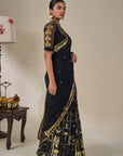 Black Malabar Grove Saree