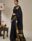 Black Golden Flame Saree
