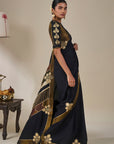 Black Golden Flame Saree