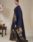 Blue Backwater Postcard Stripe Saree