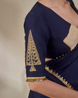 Blue Backwater Postcard Stripe Saree
