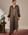 Black Gold Noise Asymmetric Kaftan
