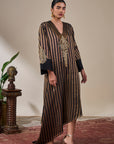 Black Gold Noise Asymmetric Kaftan