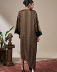 Black Gold Noise Asymmetric Kaftan