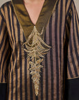 Black Gold Noise Asymmetric Kaftan