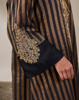 Black Gold Noise Asymmetric Kaftan