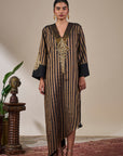 Black Gold Noise Asymmetric Kaftan