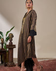 Black Gold Noise Asymmetric Kaftan