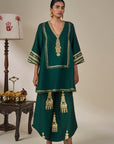 Green Kathakali Muse Kurta Set