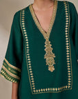 Green Kathakali Muse Kurta Set