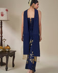 Blue Cosmic Birdsong Corset Set