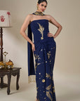 Blue Cosmic Birdsong Corset Set