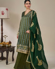 Green Kera Palm Anarkali Set